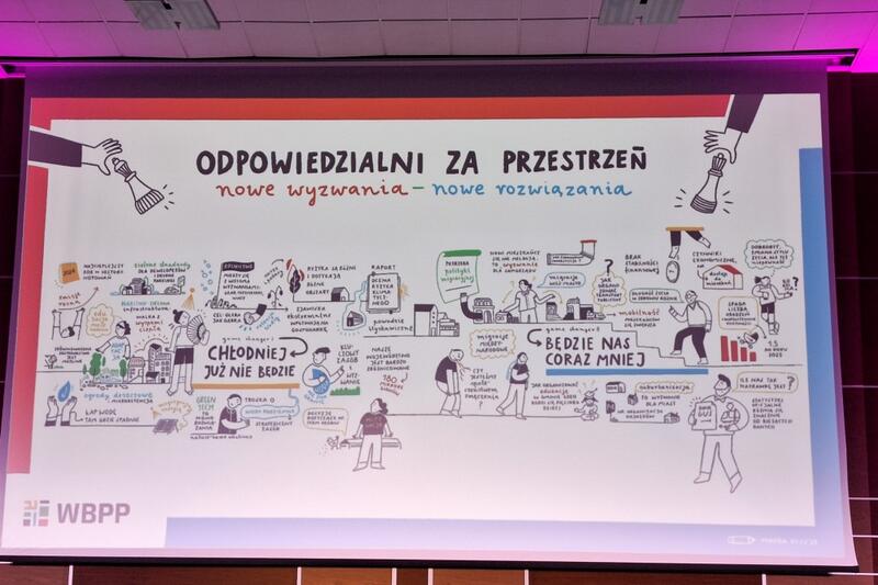 Powiększ obraz: Infografika na ekranie