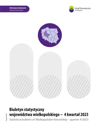 Powiększ obraz: Cover of Statistical bulletin of Wielkopolskie Voivodship - quarter 4/2023
