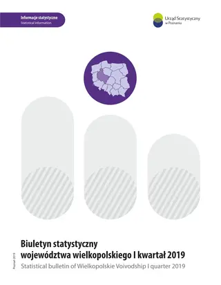 Powiększ obraz: Cover of Statistical bulletin of wielkopolskie voivodship - I quarter 2019